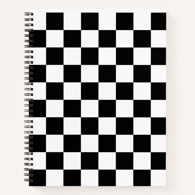 Checker board pattern with white,black notebook (Front)