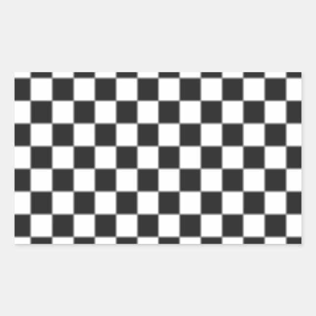 Checker Board Rectangular Sticker (Front)