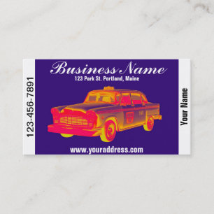 Checker Cab Taxi Pop Art Business Card