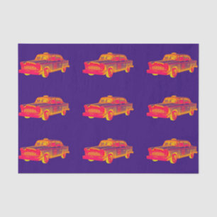 Checker Cab Taxi Pop Art Tissue Paper