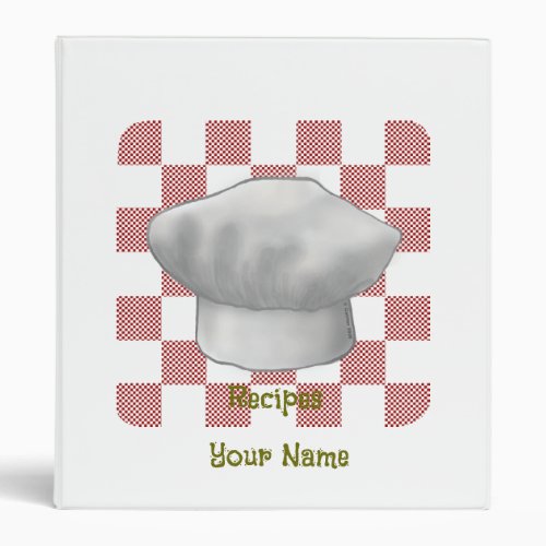 Checker Chef Hat binder