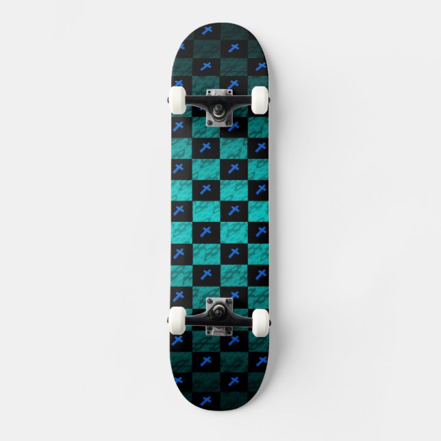 Checker Cross Skateboard Deck (Front)