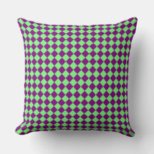 Checker Diamond Harlequin Pattern Purple Green