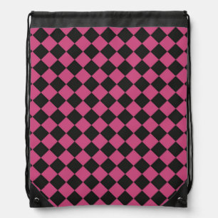 Checker Diamond Pattern Drawstring Backpack