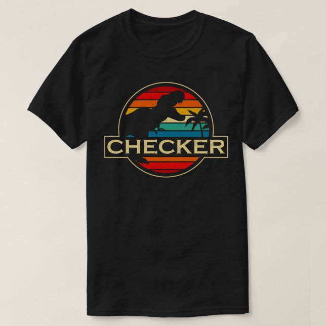 Checker Dinosaur T-Shirt (Design Front)