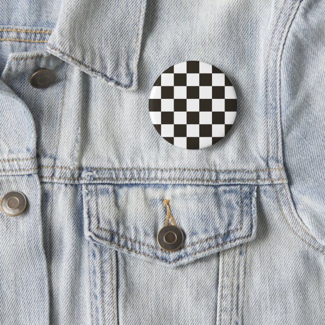 Checker Flag (Black and White) (Checker Pattern) Button (In Situ)