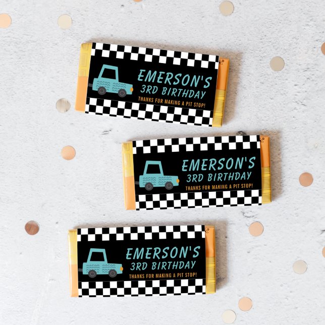 Checker Flag Car Pitstop Candy Bar Wrapper Favor (Creator Uploaded)