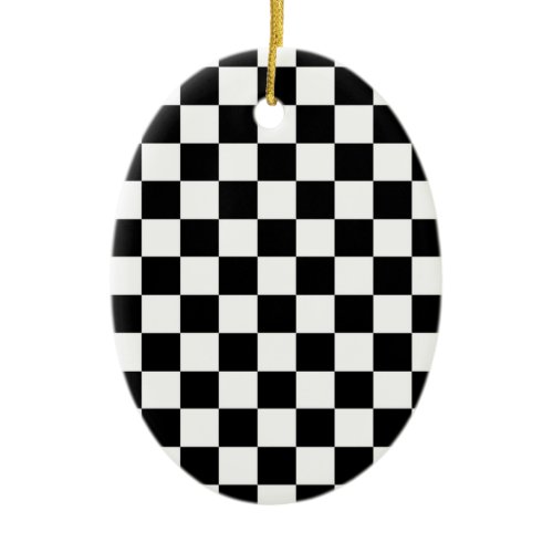 Checker Flag Ceramic Ornament