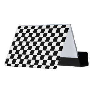 Checker Flag Desk Business Card Holder
