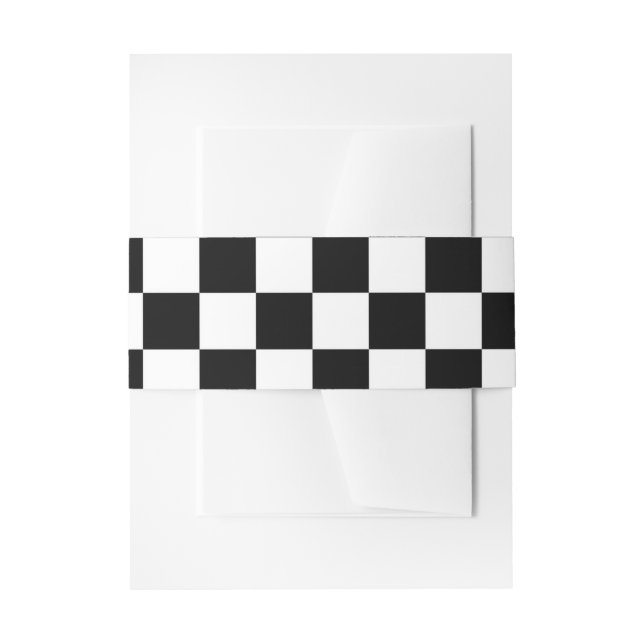 Checker  Flag Invitation Belly Band (Front Example)