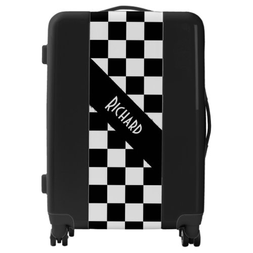 Checker  Flag Personalized Luggage