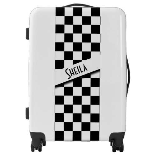 Checker  Flag Personalized Luggage