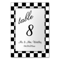 Checker Flag Table Number
