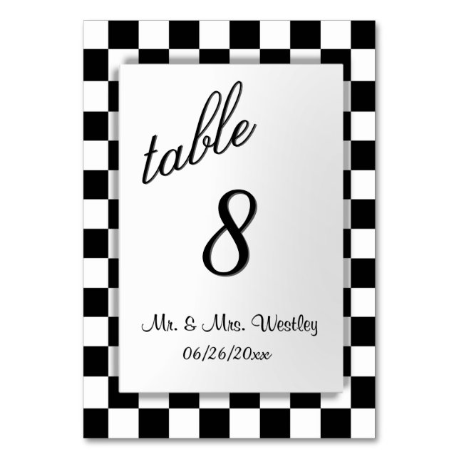 Checker Flag Table Number (Back)