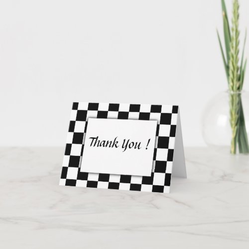 Checker Flag Thank You Card Blank Inside