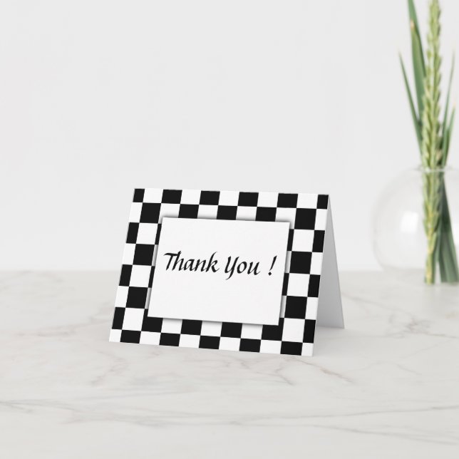 Checker Flag Thank You Card Blank Inside (Front)