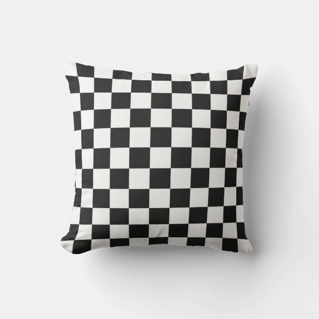 Checker  Flag Throw Pillow (Front)