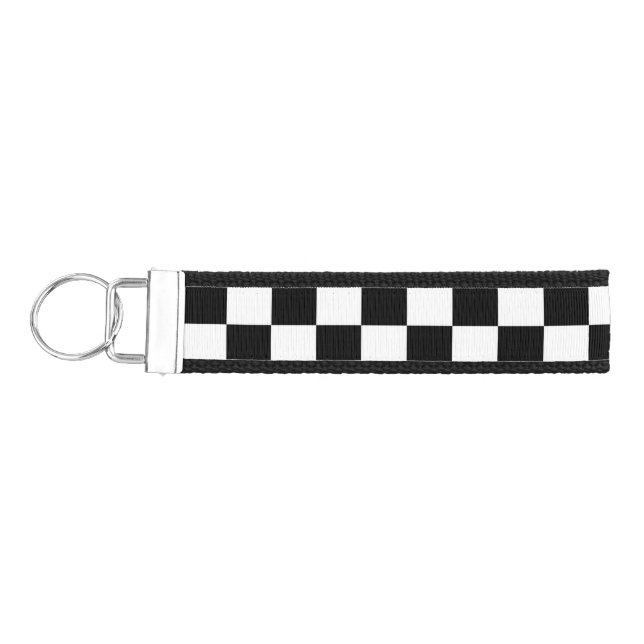 Checker  Flag Wrist Keychain (Keys on Left)