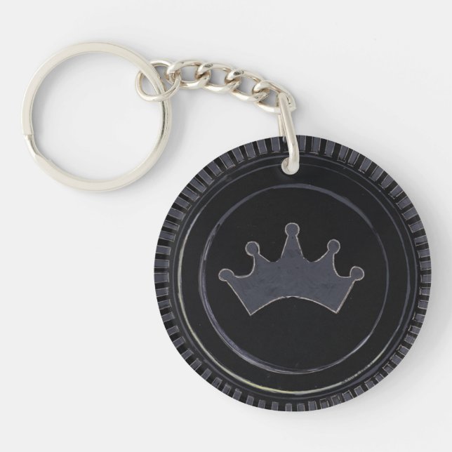 Checker Game Piece Keychain (Front)