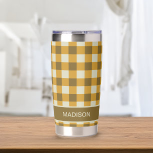 Checker Gingham Personalized Pattern Insulated Tumbler