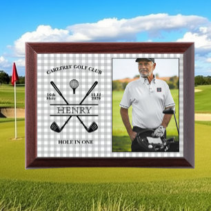 Checker Hole In One Golfer Photo Award Plaque