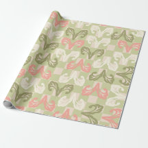 Checker Leaf Gift Wrapping Paper