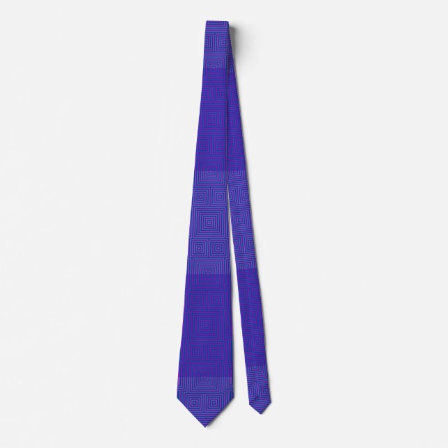 Checker Pattern 02 Blue Neck Tie (Front)