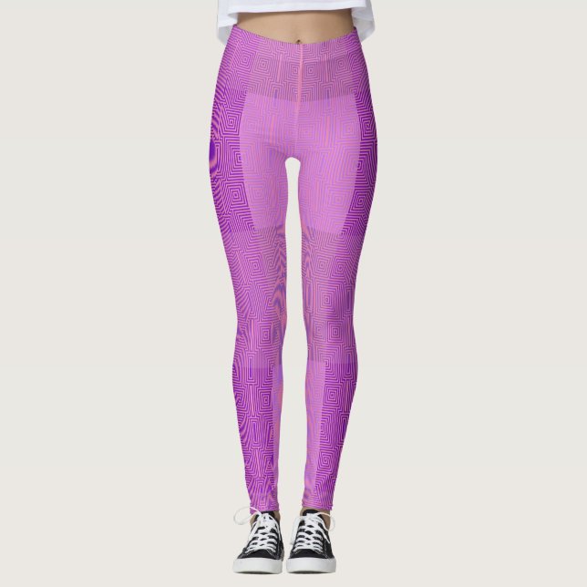 Checker Pattern 02 Pink Leggings (Front)