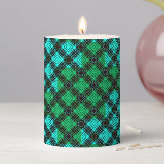 Checker Pattern -12A Pillar Candle (In Situ)