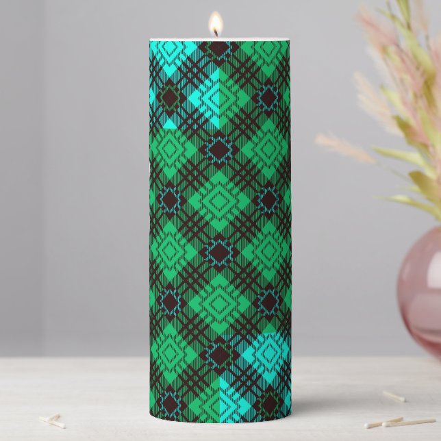 Checker Pattern -12A Pillar Candle (In Situ)