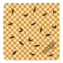 Checker Pattern and Bat Halloween Dog