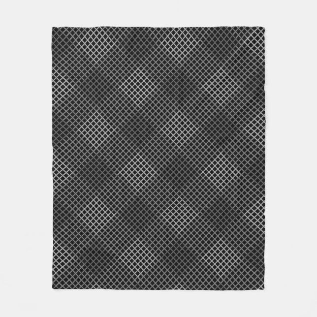 Checker pattern Diagonal 2tn.b Black BG Fleece Blanket (Front)