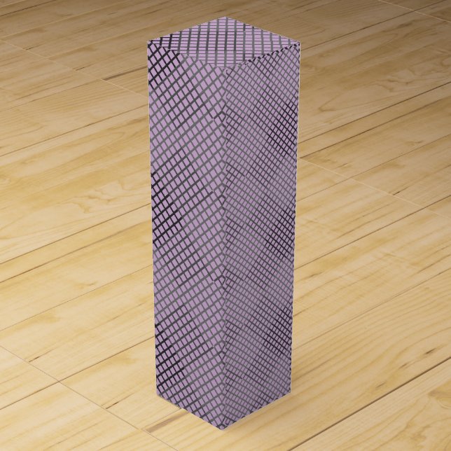 Checker pattern Diagonal 2tn.w Lpurple BG Wine Box (Front)
