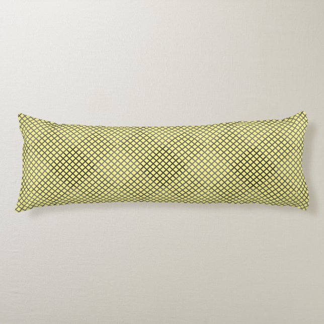 Checker pattern Diagonal 2tn.w LYellow BG Body Pillow (Front)