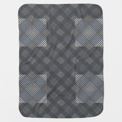 Checker pattern diagonal 2tonesbx4x4 BLK BG Baby Blanket