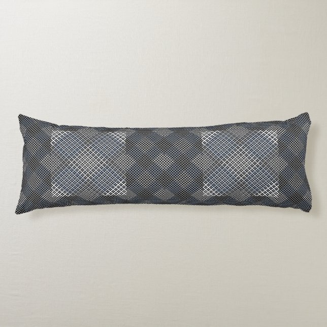 Checker pattern diagonal 2tones.bx4x4 BLK BG Body Pillow (Front)