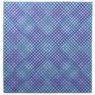 Checker pattern diagonal Blue 02.w LGrey BG Cloth Napkin
