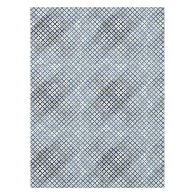 Checker pattern diagonal grey 02.w Lblue BG Tablecloth (Front)