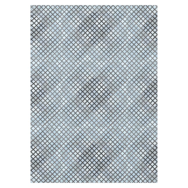 Checker pattern diagonal grey 02.w Lblue BG Tablecloth (Front)
