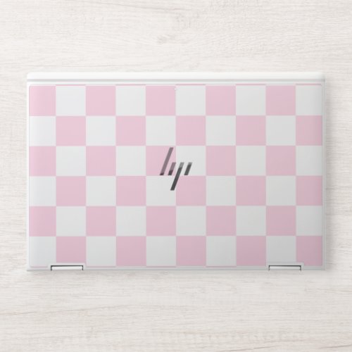 Checker Pattern Pink HP Laptop Skin