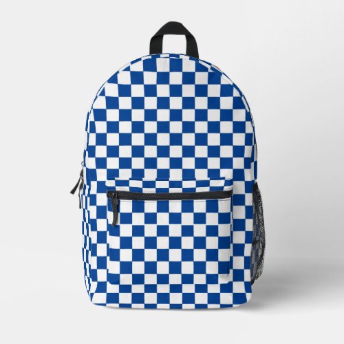 Checker Pattern Printed Backpack