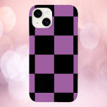Checker Pattern Purple and Black Case-Mate iPhone 14 Case