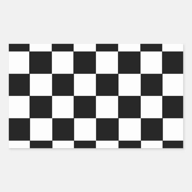 Checker Pattern Rectangular Sticker (Front)