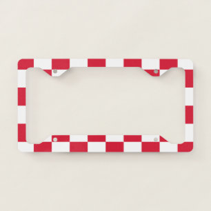 Checker Pattern: Red License Plate Frame