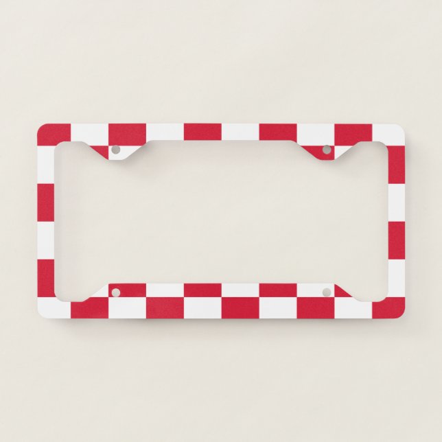 Checker Pattern: Red License Plate Frame (Front)