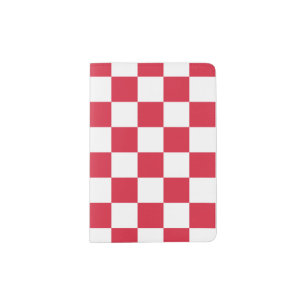 Checker Pattern: Red Passport Holder