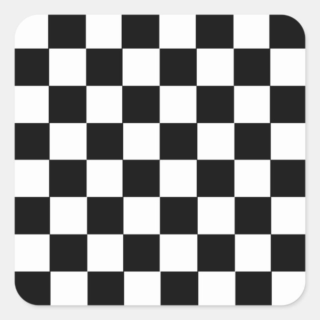 Checker Pattern Square Sticker (Front)