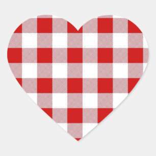Checker Picnic Cloth Heart Sticker