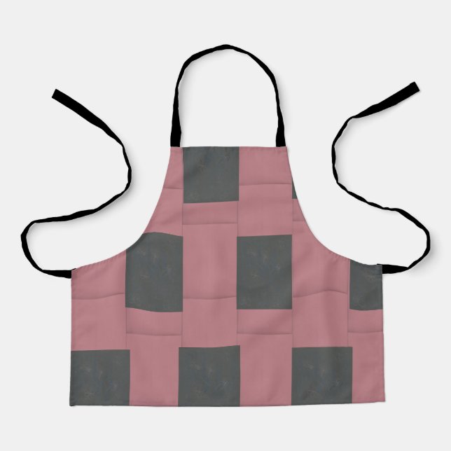 Checker Pink Flower Abstract    Apron (Front)