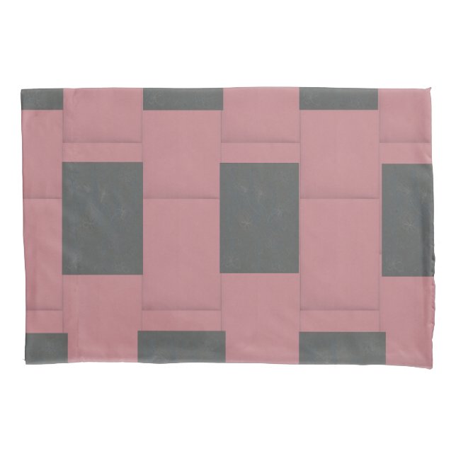 Checker Pink Flower Abstract Pillow Case (Front)